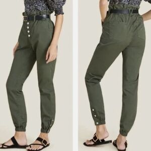 Veronica Beard Army Green Tedi Tapered High Rise Pants